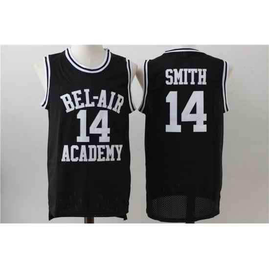 Men Bel Air Academy 14 Will Smith Black Stitched Movie Jersey